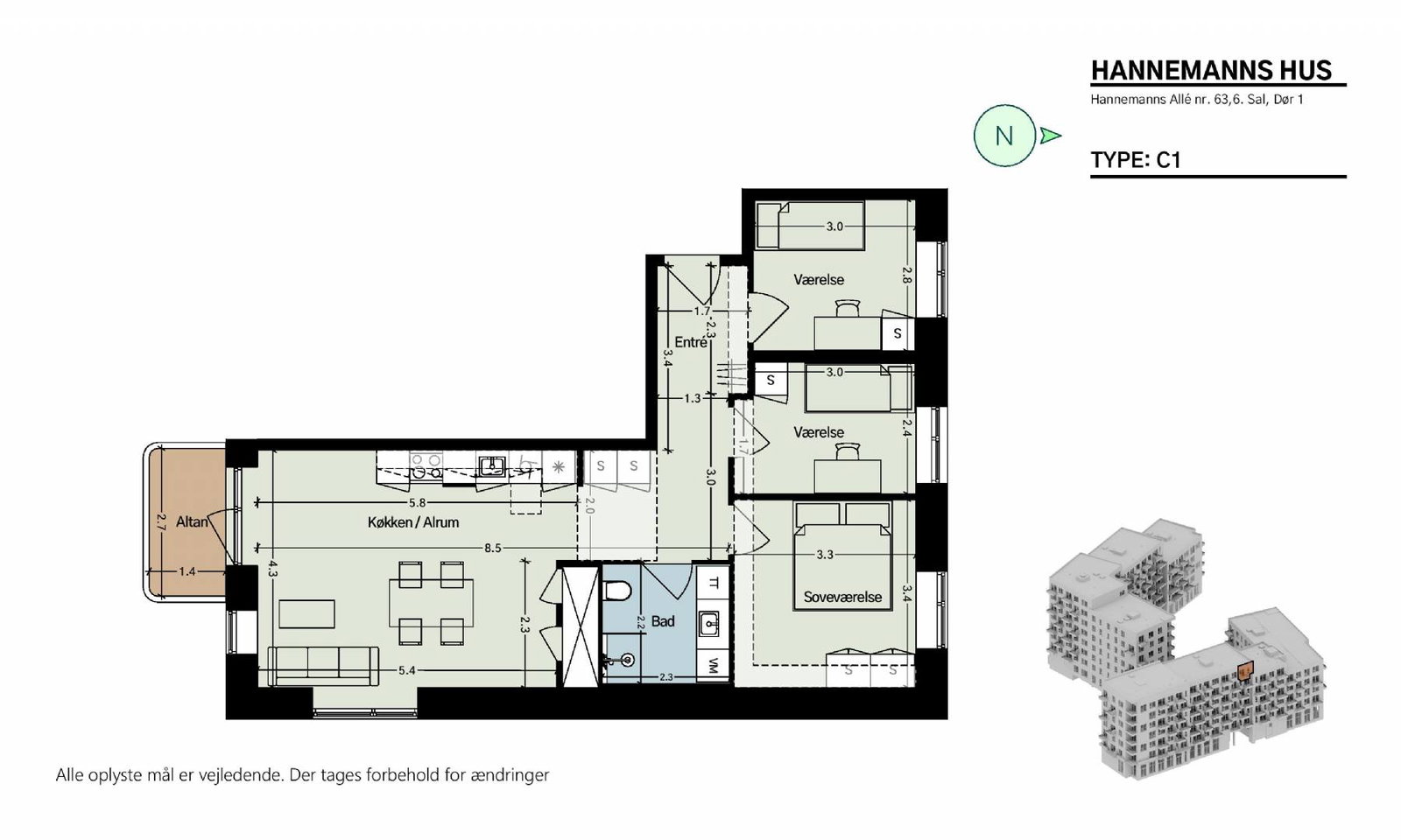 Hannemanns Allé 63, 6. 1, Hannemanns Hus billede 6